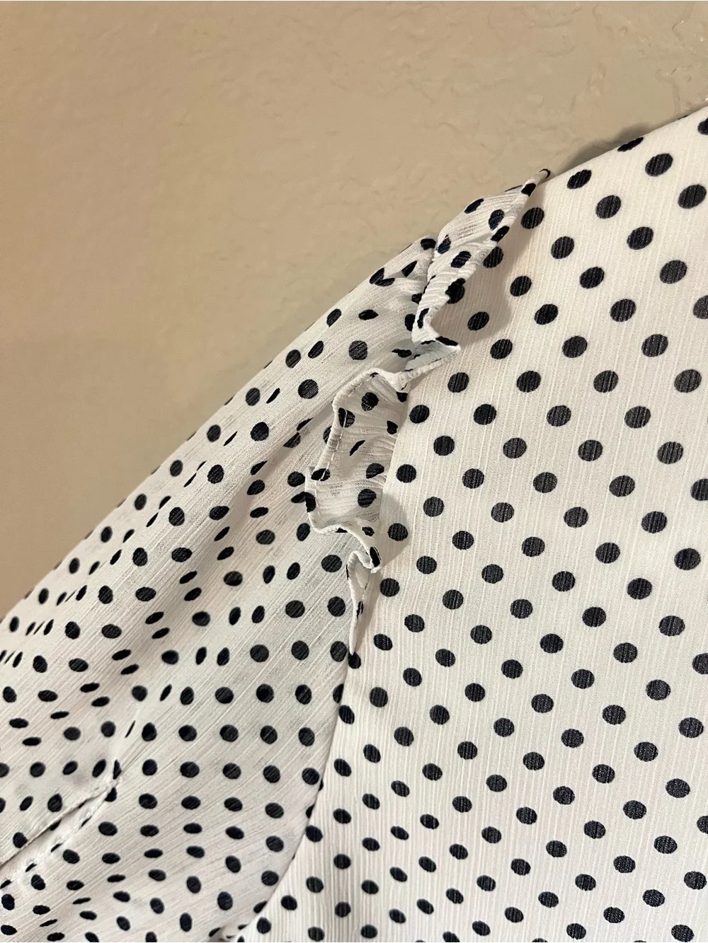 J.Crew XXS Polka Dot Ruffle Blouse Puff Sleeve White Black Preppy Office